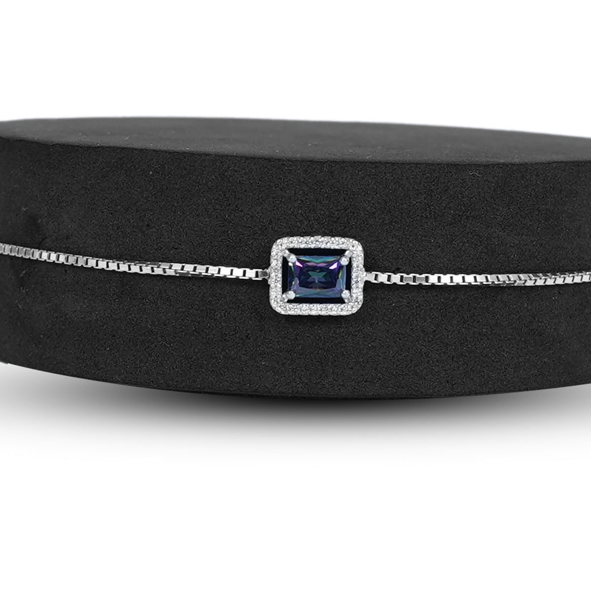 Minimal Green Purple Stone Bracelet