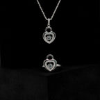Dangling Heart Silver Set