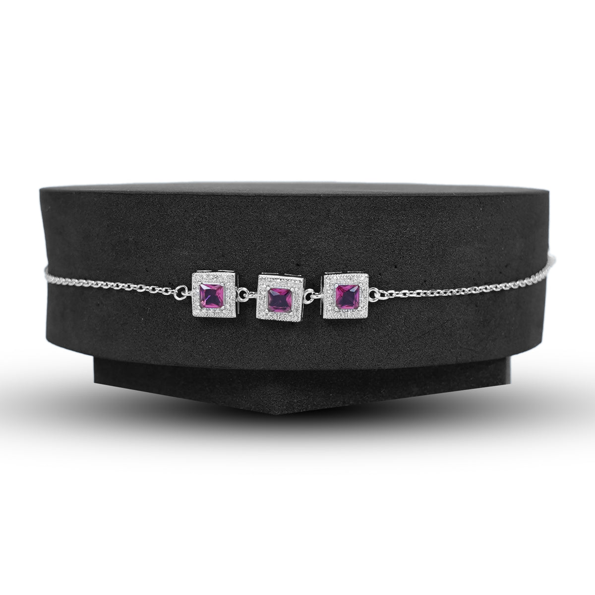 Pink Square Bracelet