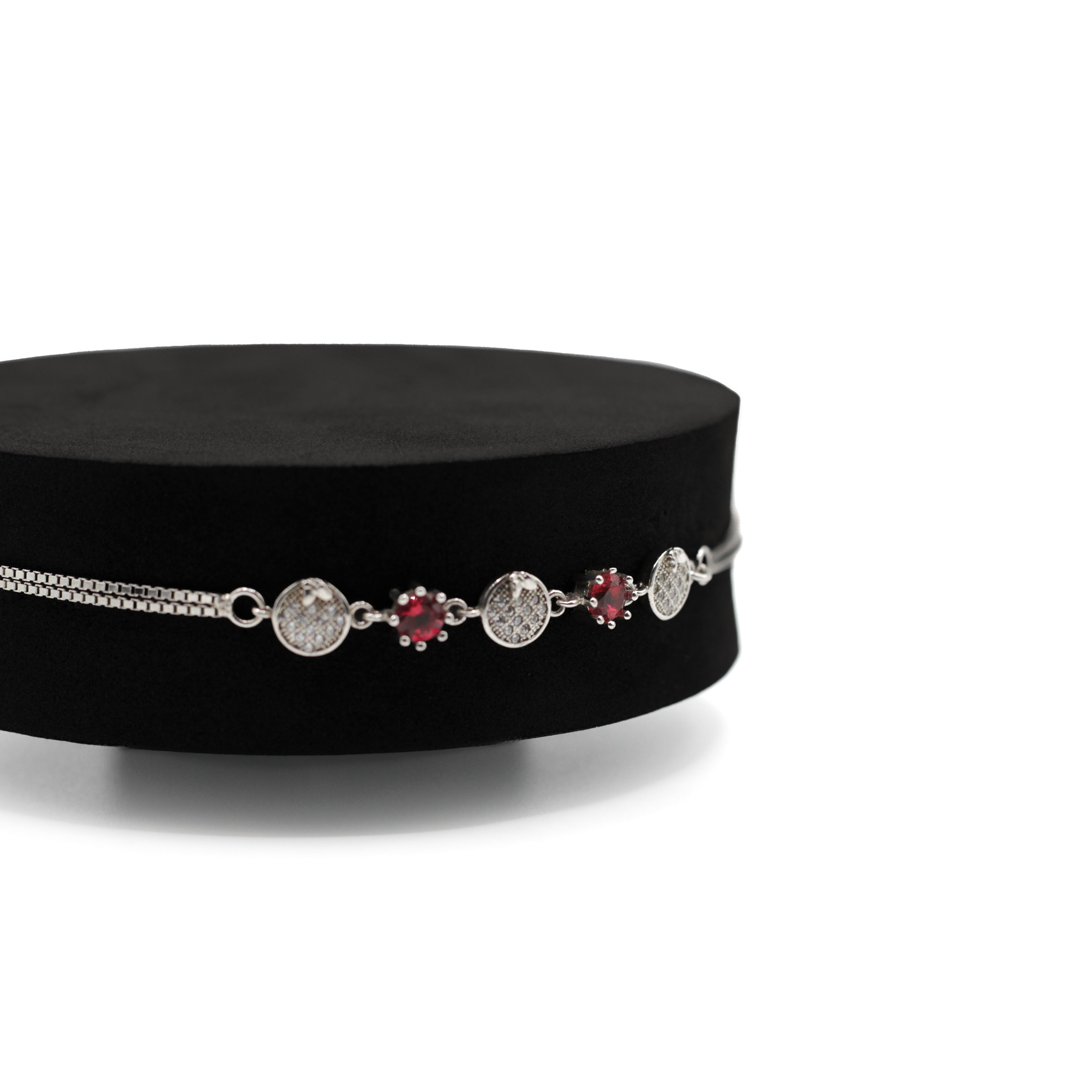 Red Stone Circle Bracelet