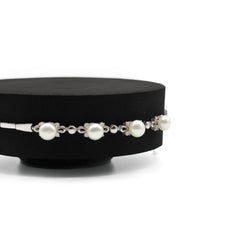White Pearl Silver Bracelet