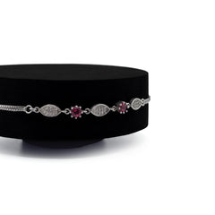 Pink Stone Leaf Bracelet