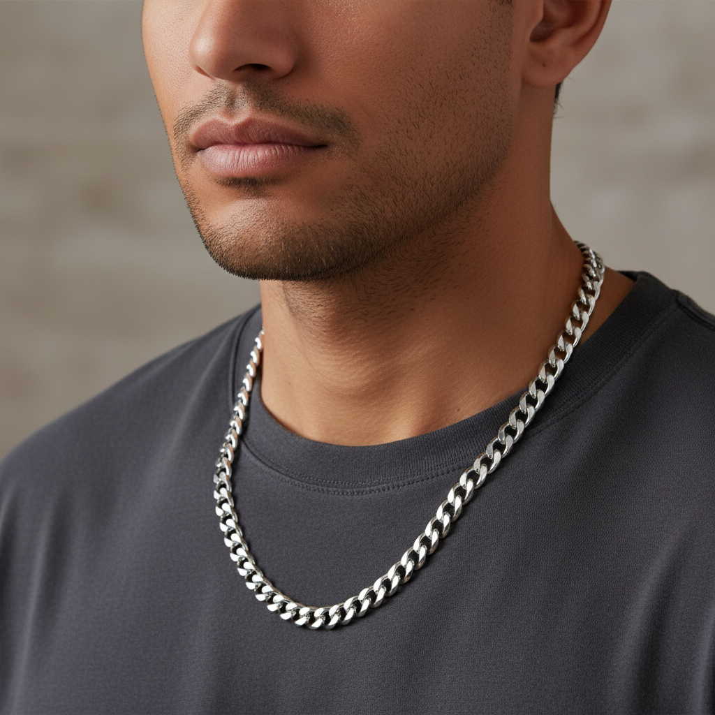 Sterling 925 Silver Cuban Link Chain - 23 inches, 9mm