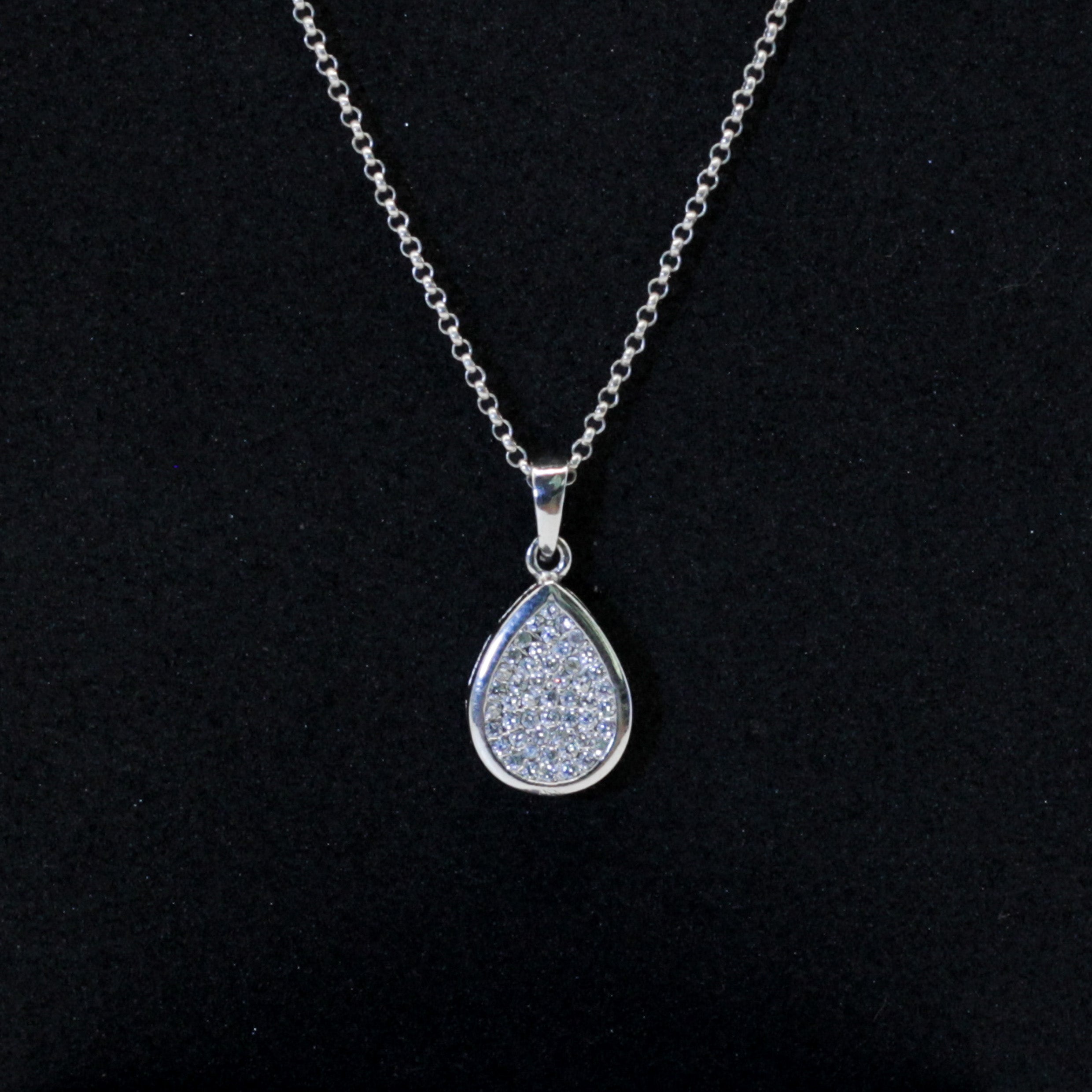 Tear Drop Pendant Silver Set