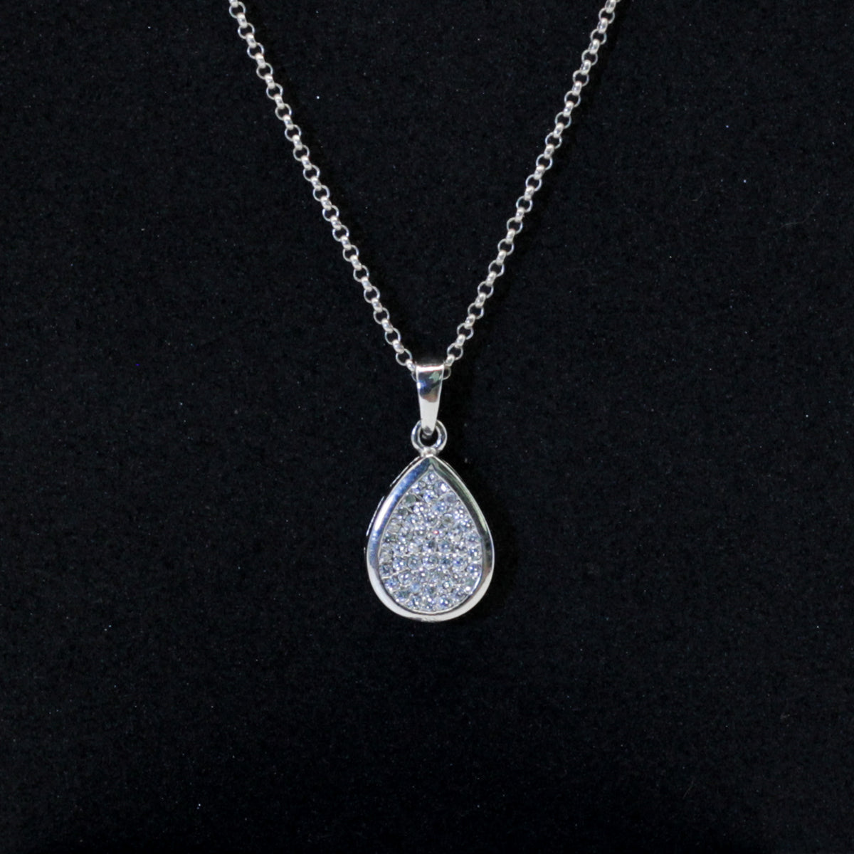 Tear Drop Pendant Silver Set