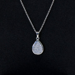 Tear Drop Pendant Silver Set