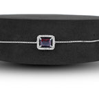 Deep Red Square Stone Bracelet