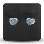 Blue Heart Studs