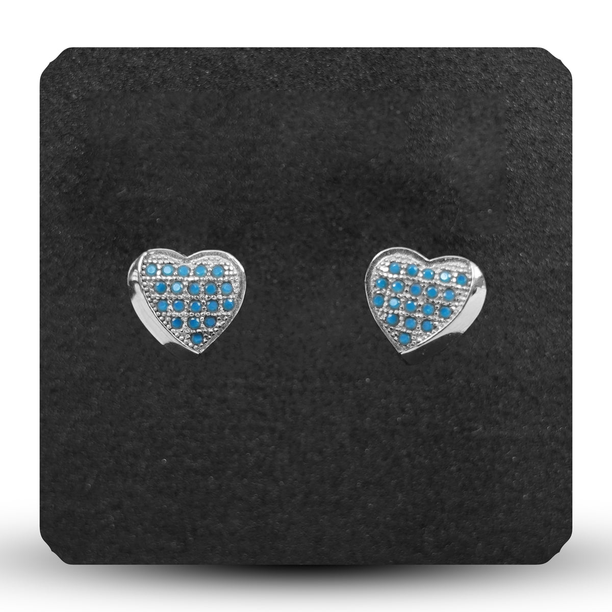 Blue Heart Studs