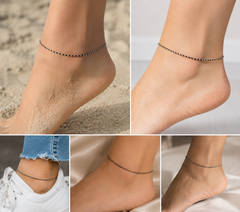 Black and Silver Anklet