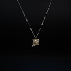 Yellow Cushion Cut Necklace