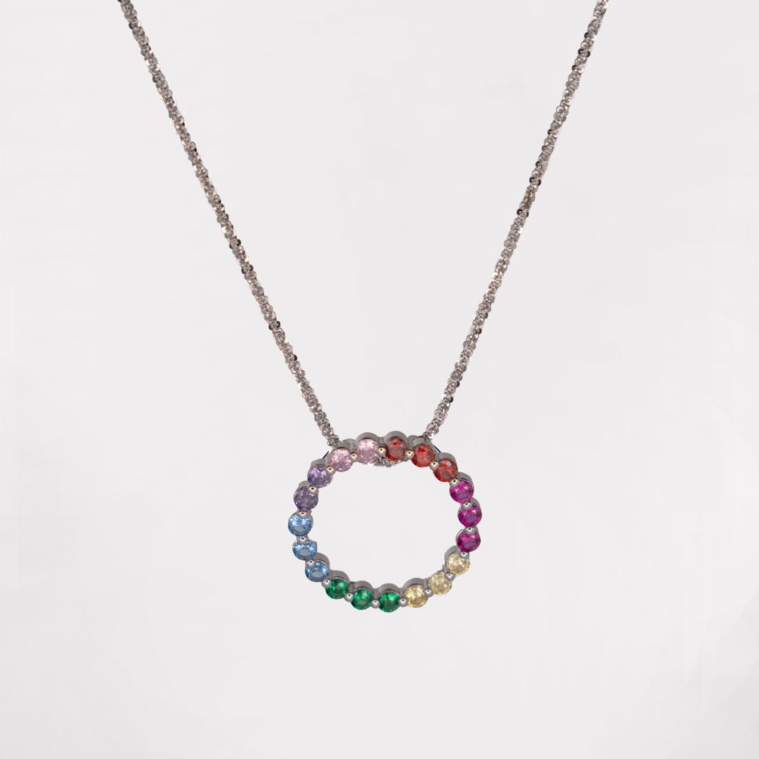 Rainbow Circle Necklace