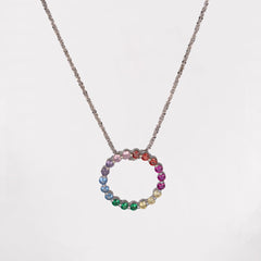 Rainbow Circle Necklace