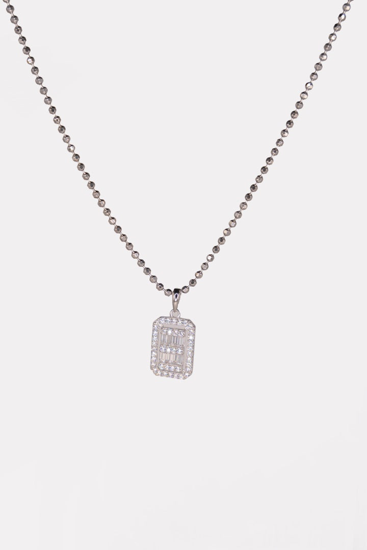 Silver Rectangular Necklace