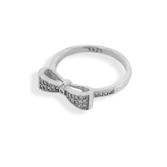 Bow Motif Silver Ring