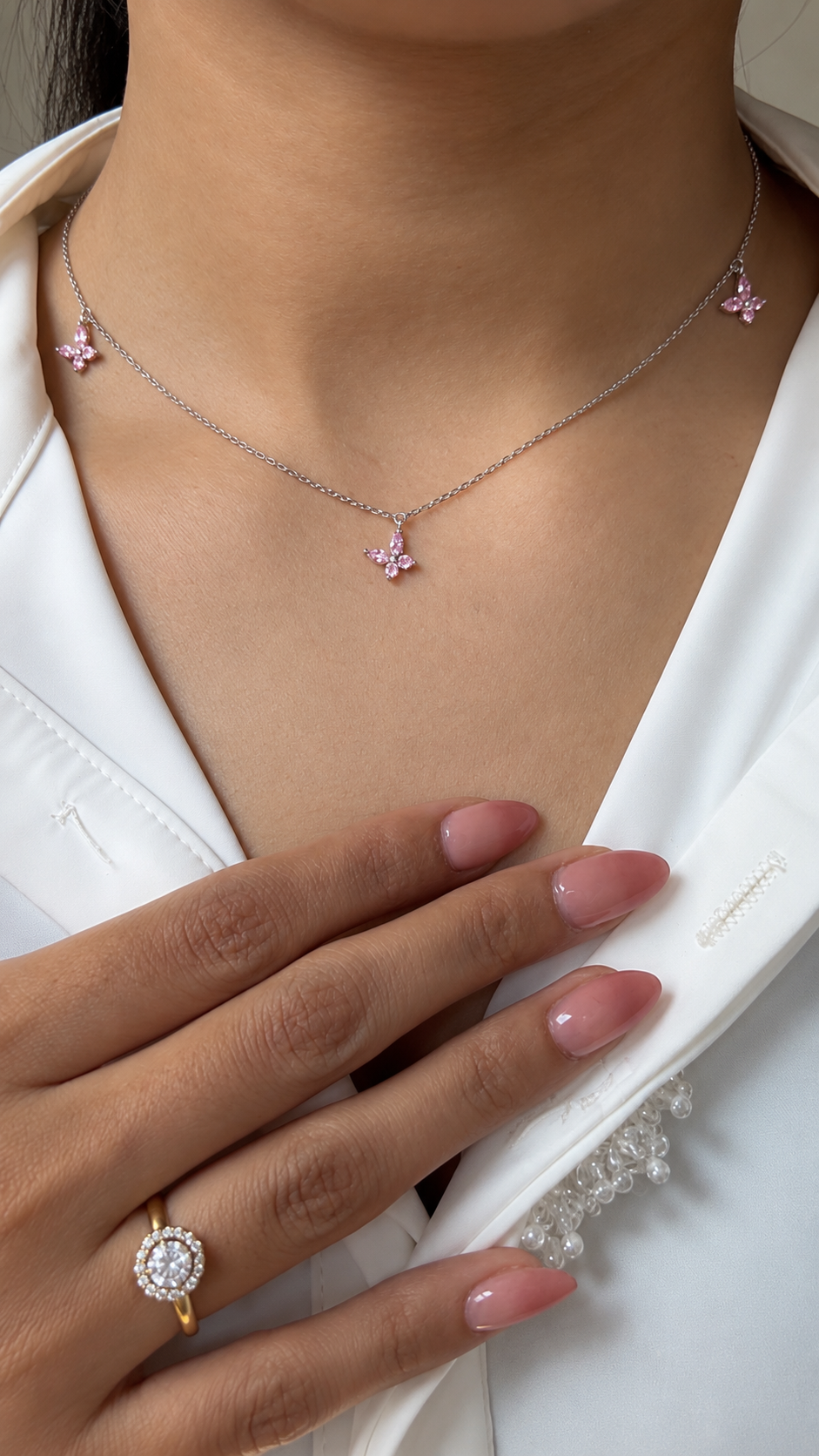 Light Pink Butterfly Choker