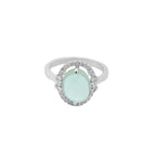 Oval Blue Silver Ring