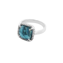 Teal Blue Square Ring