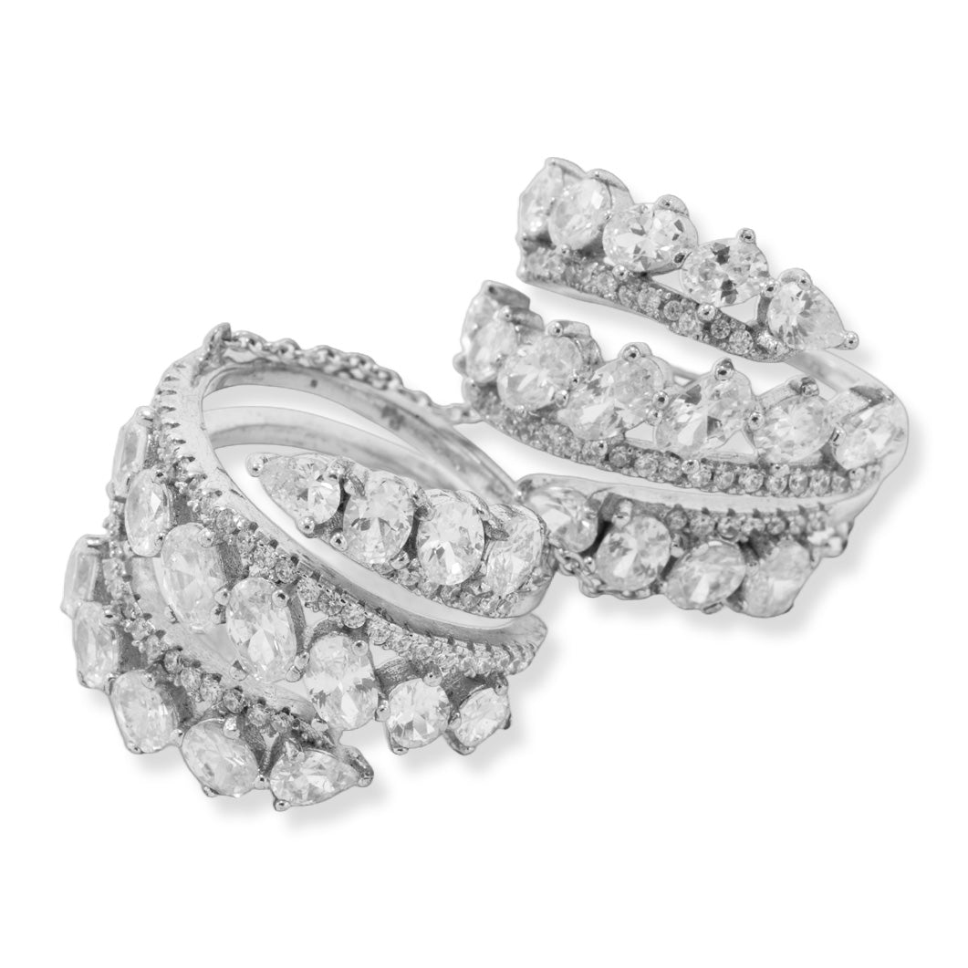 Connected Midi Silver Ring