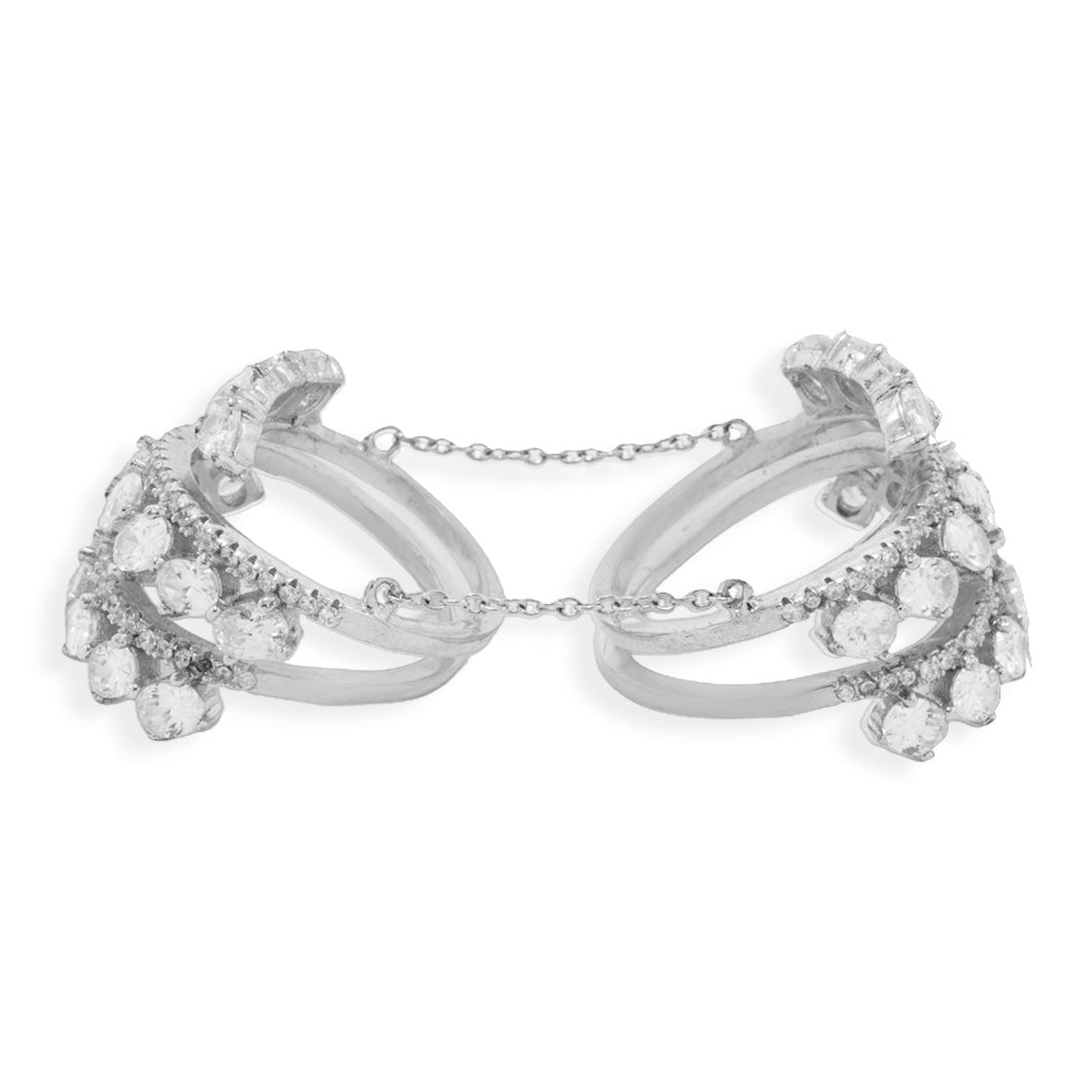 Connected Midi Silver Ring