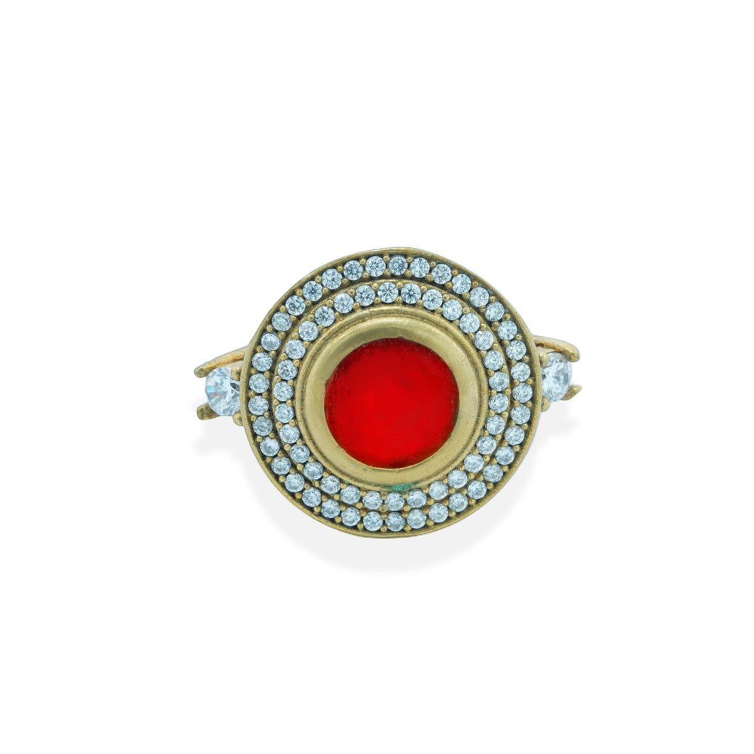 Sterling Silver Turkish Ring in Red Stone