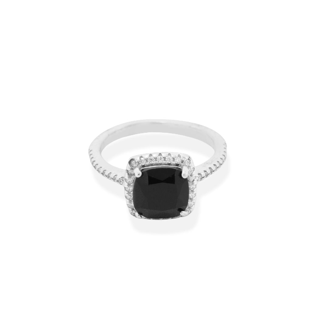 Black Stone Twin Rings
