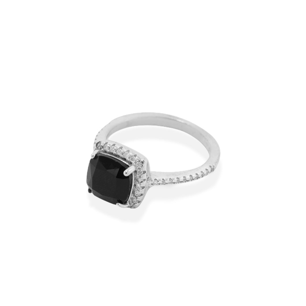 Black Stone Twin Rings