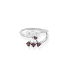 Red Zircon & Freshwater Pearl