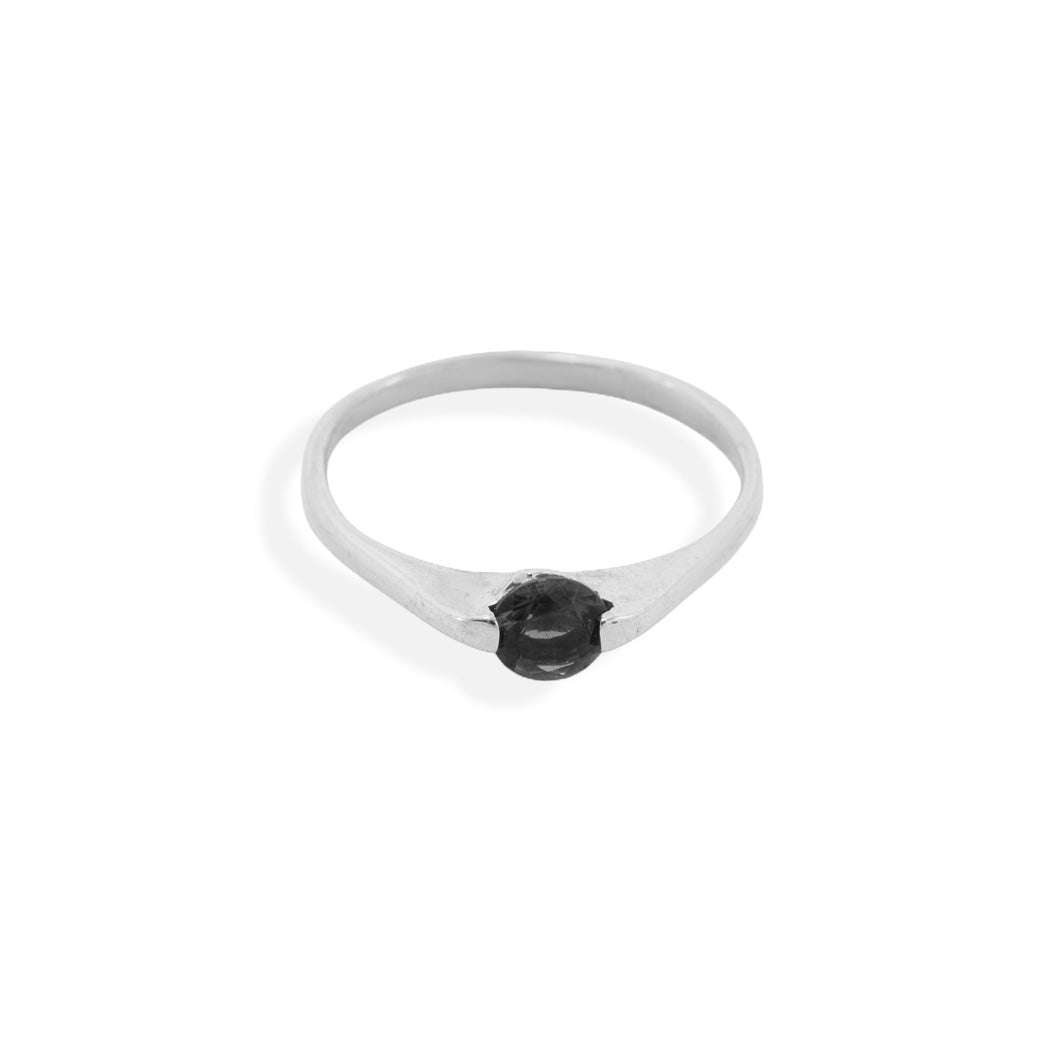 Single Black Stone Ring