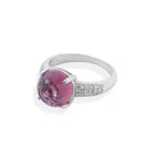 Circle Pink Silver Ring
