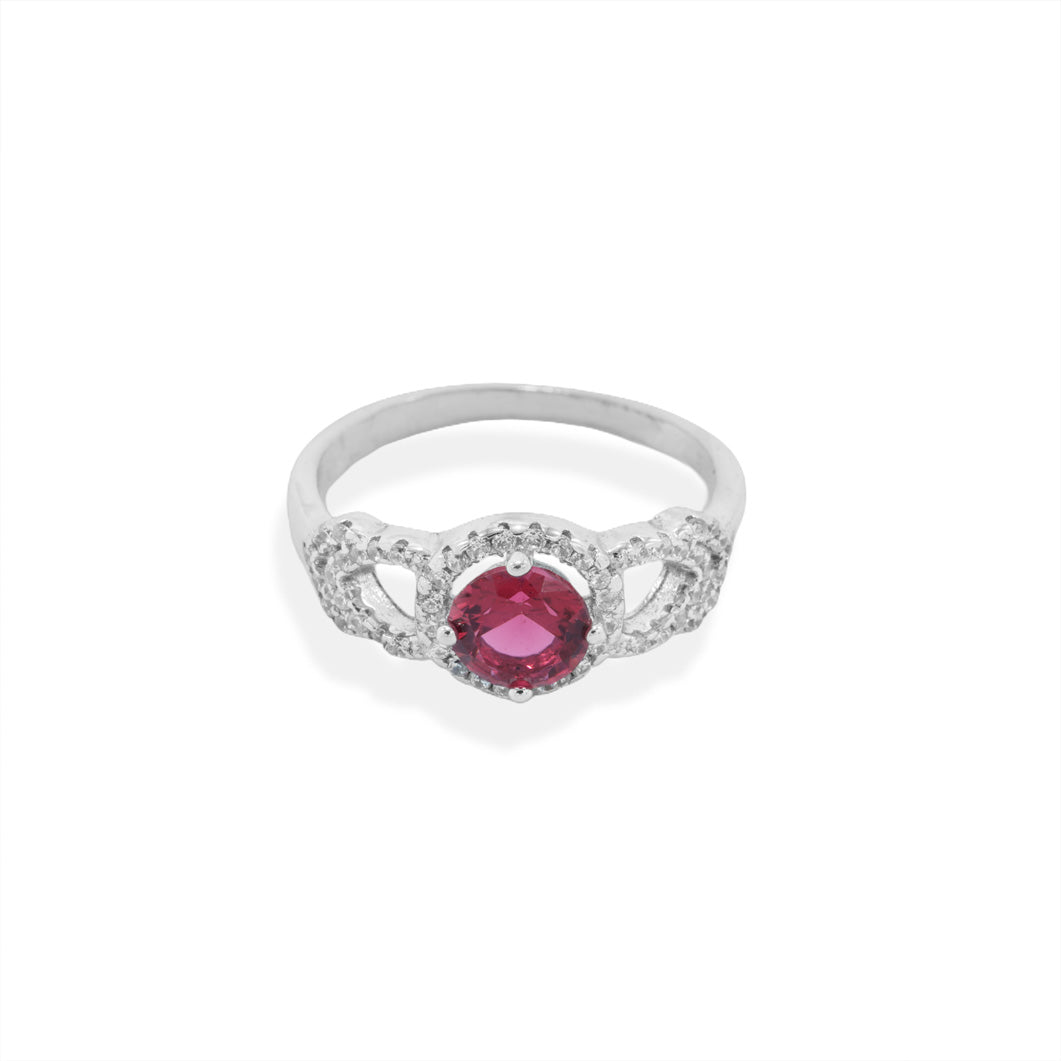 Pink Zircon Sterling Silver Ring