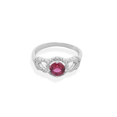 Pink Zircon Sterling Silver Ring