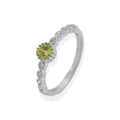 Yellow Mellow Silver Ring