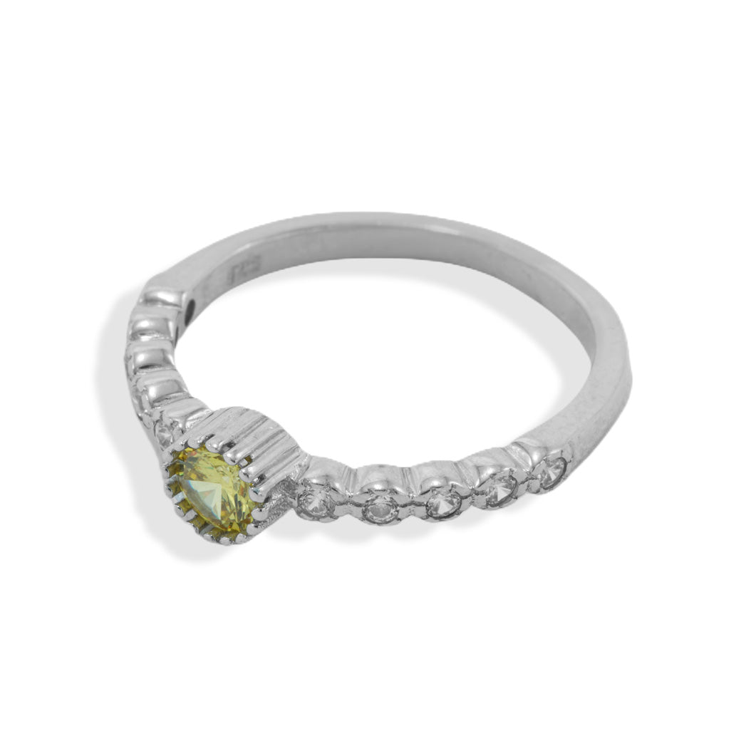 Yellow Mellow Silver Ring