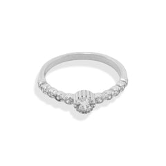 Silver Circle Stone Ring