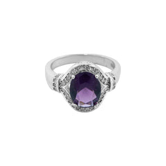 Violet Stone Silver Ring