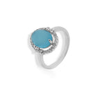 Blue Zircon Sterling Silver Ring