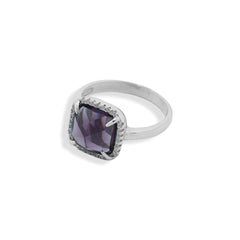 Purple Square Zircon Ring