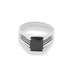 Black Square Mens Ring