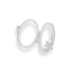 Triple Connected Silver Rings