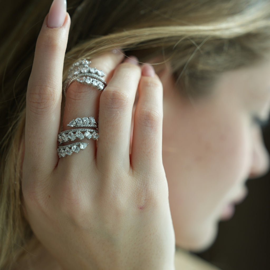 Connected Midi Silver Ring