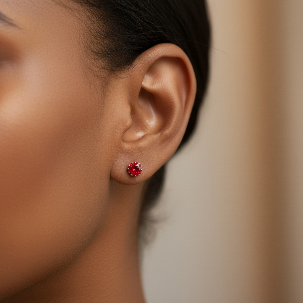 Ruby Stone Earrings