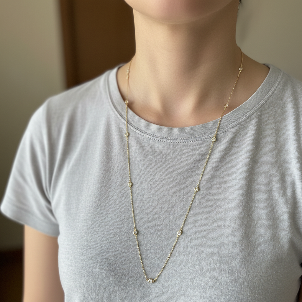 Long Gold Plated Necklace
