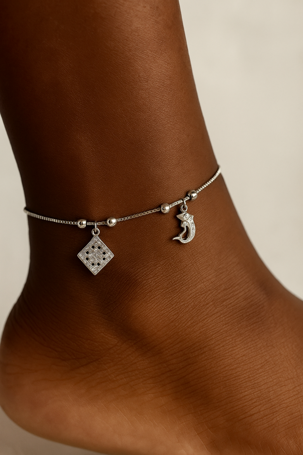 Funky Dolphin Charm Anklet