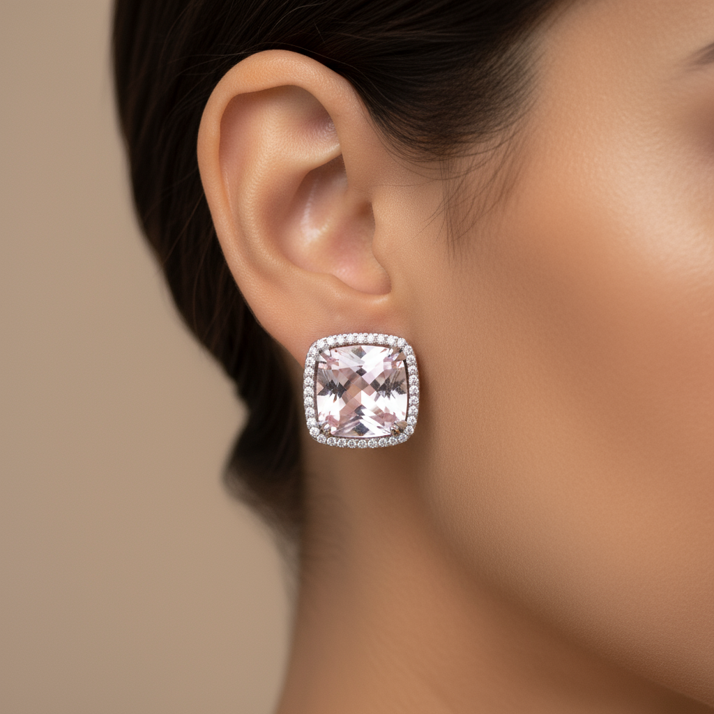 Pink Stone Earrings