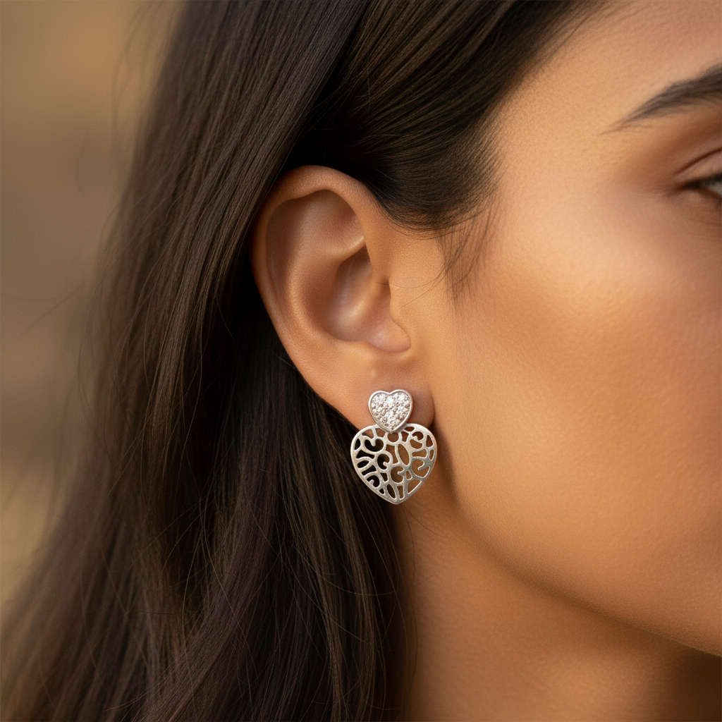Patterned Heart Earrings