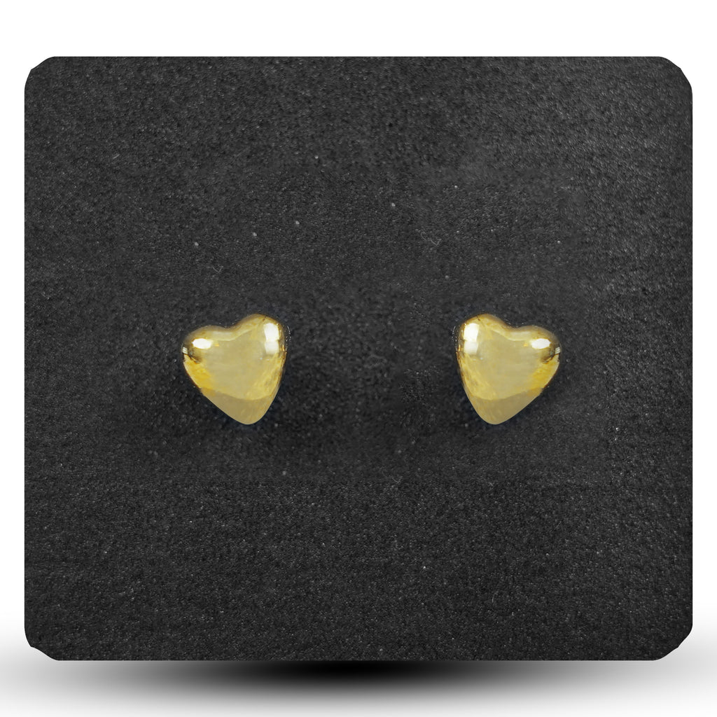 Gold Heart Stud Earrings