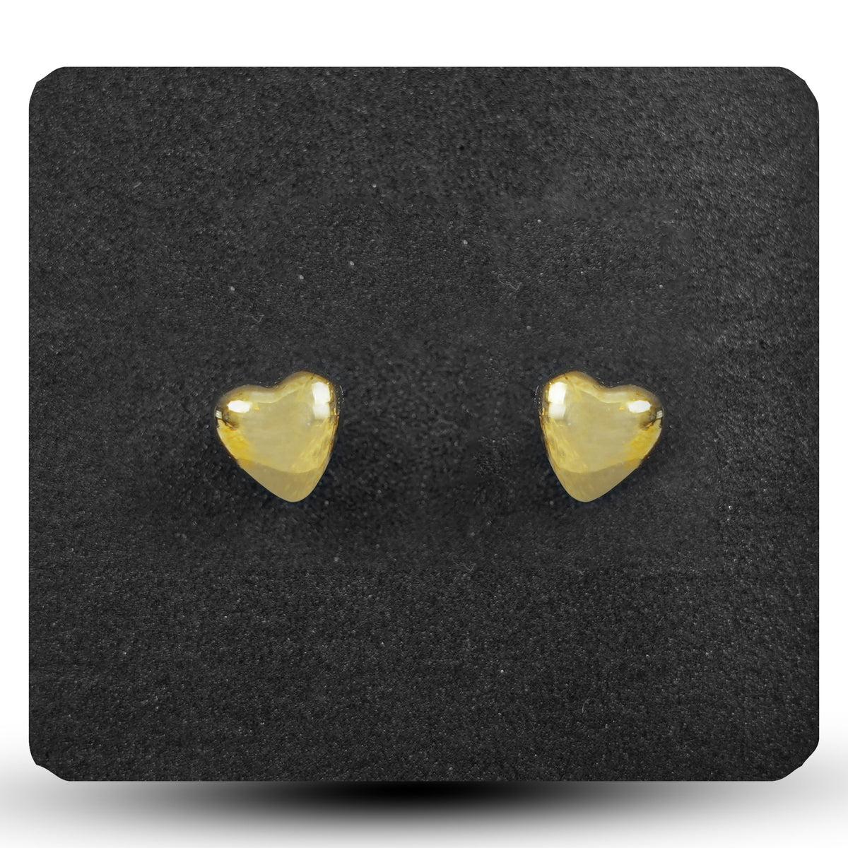 Gold Heart Stud Earrings