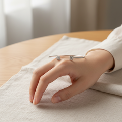 Open and Adjustable Square Design Bangle