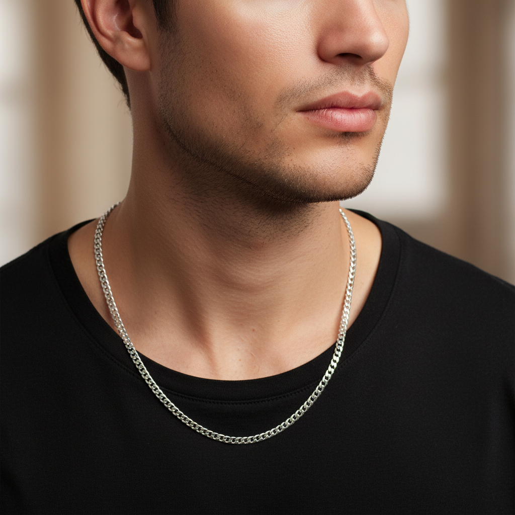 Sterling 925 Silver Cuban Link Chain - 24 inches, 5 mm